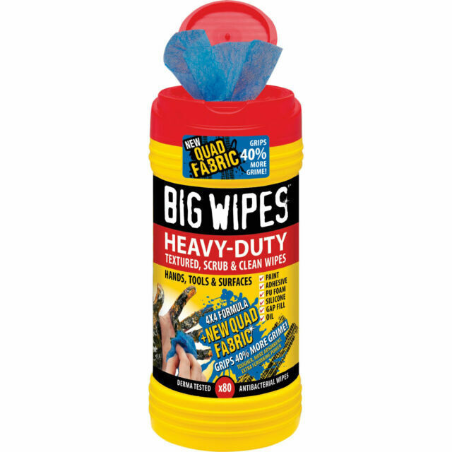 Big Wipes 80 Red Top 4x4 Quad Heavy-Duty Large Hand Cleaning Wipes